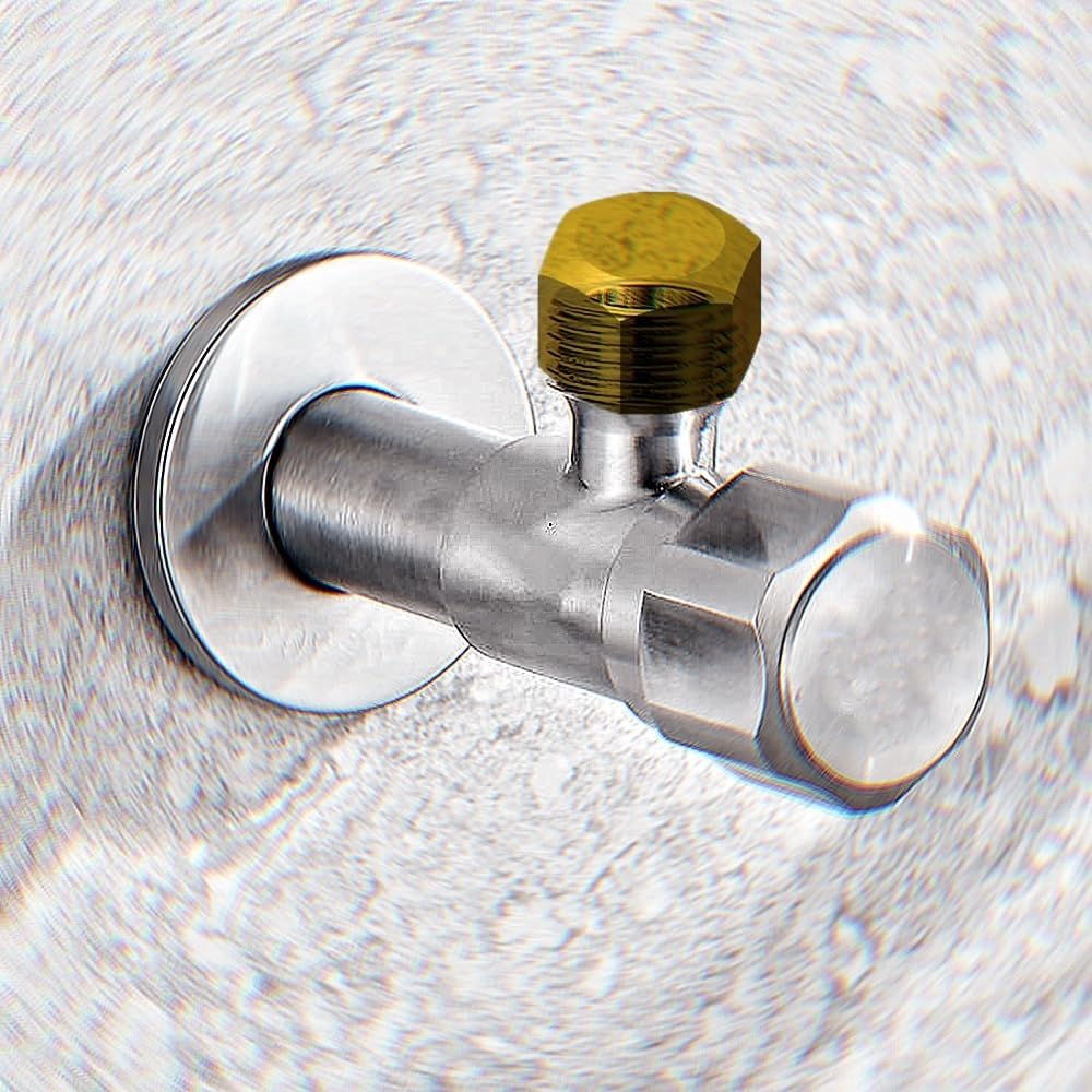 30-Pack Brass 3/8'' Compression Bathroom Angle Stop Shut-off Faucet Valve Cap, Sink Water Hose Cap Compression Fittings (Brass Color)