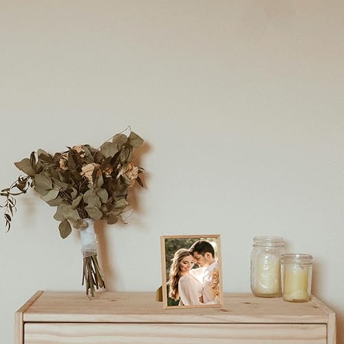 Miniatura 7 de HNDFLU Juego de 6 marcos de fotos de madera de roble de 8 x 10 pulgadas, marcos de fotos de madera maciza de color de madera natural con