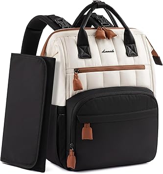 LOVEVOOK Puffer Diaper Backpack, Lightweight Baby Bag with Changing Pad, Diaper Bag for Mom Dad with Stroller Buckles