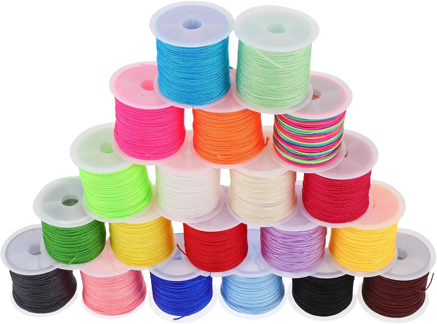 Acrylic Braided Cord 20 Rolls for Bracelet Making 0.8mm