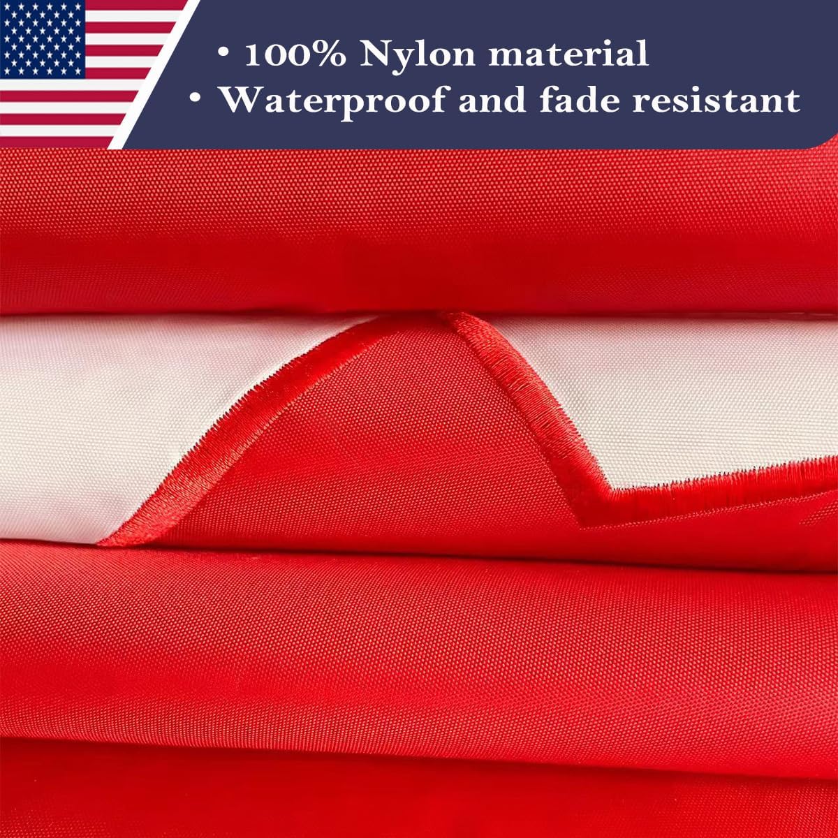 Embroidered Double Sided Canadian Flag 3x5 Made in USA Outdoor Heavy Duty Nylon Canada CAN Flag with White Starting Strap and 2 Brass Grommets