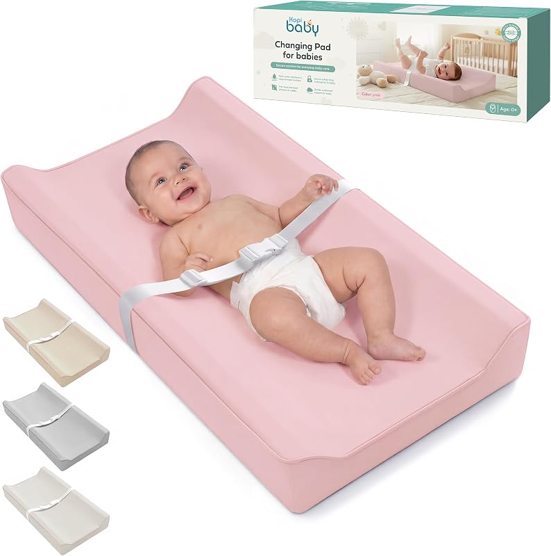 Cambiador – El original, impermeable, fácil de limpiar, de cuero vegano, portátil, cambiador de pañales, imprescindible para bebé recién nacido, color rosa