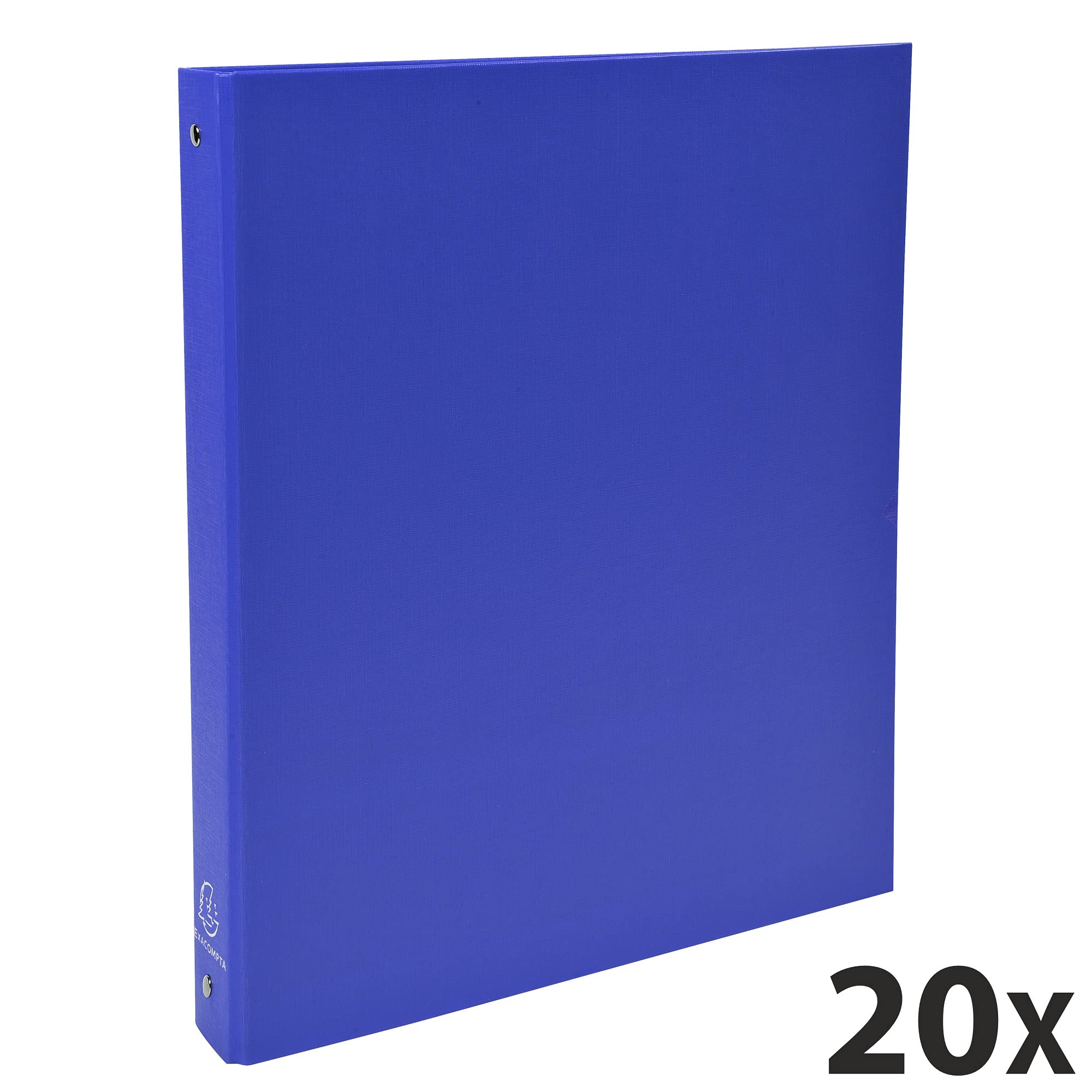 Exacompta 51372E 20er Pack Ringbücher 4 Ringe Füllhöhe 30mm, Rücken 40mm, für DIN A4 Kunststoffbezug aussen und innen, blau