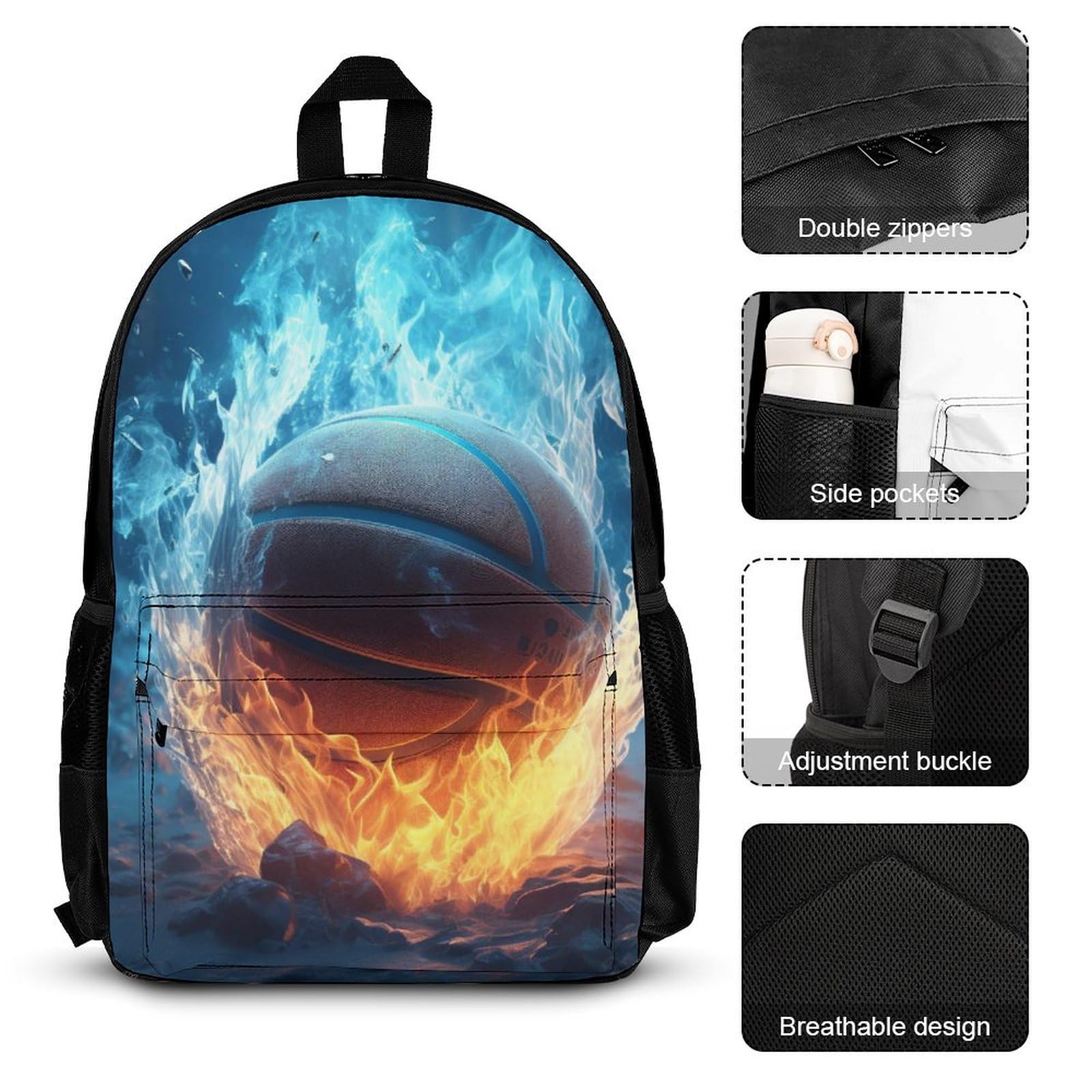 Bookbag Sowa Chłopiec Podstawowy z Termiczną Torbą i futerałem, Plecak Szkolny Motyw Flagi Narodowej Dziewczyna 8-13 lat na prezent szkolny i szkolny, Styl-14, Talla única, Preppy