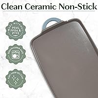 Vista 4 de Goodful All-in-One Double Burner Griddle, Ceramic Nonstick, Durable Cast Aluminum, Oven Safe and Dishwasher Safe, Made without PFAS, PFOA, PFOS &