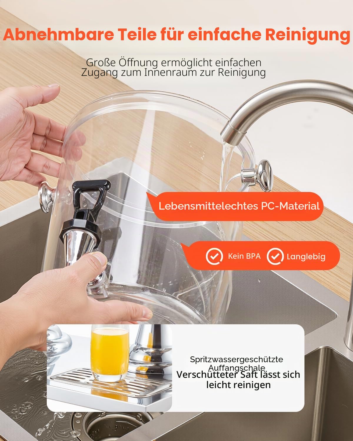 VEVOR Getränkespender (2 x 8 L) für Partys Saftspender (aus Edelstahl + Polycarbonat) mit tropfsicherem Zapfhahn & Sockel Wasserspender für Restaurants Partys, selbstgemachte Getränke Spender