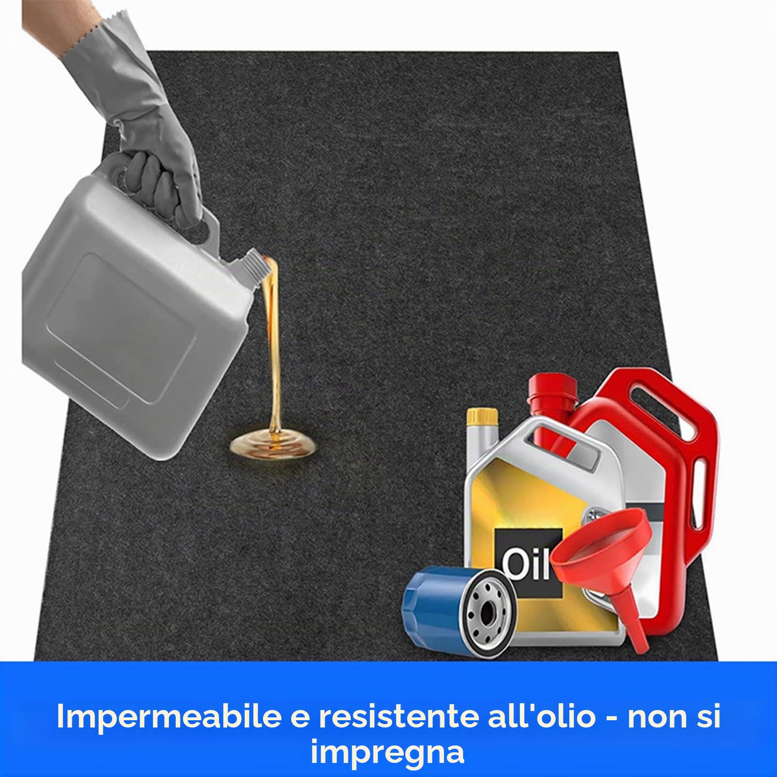 Tappetino per garage spesso 3 mm, resistente, 230 x 520 cm, impermeabile, per auto, moto, officine, antiscivolo, anti-fuoriuscite di olio, rivestimento in feltro su misura, facile da pulire e