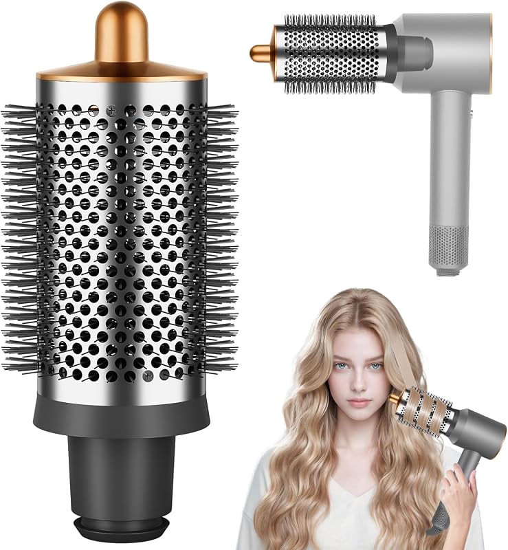 3.2IN Large Round Brush Attachment for Dyson Supersonic Hair Dryer | Round Volumizing Brush, for Dyson Supersonic Nural/Travel Hair Dryer, One-Piece Design for Fuller Blowouts and Smooth Styling