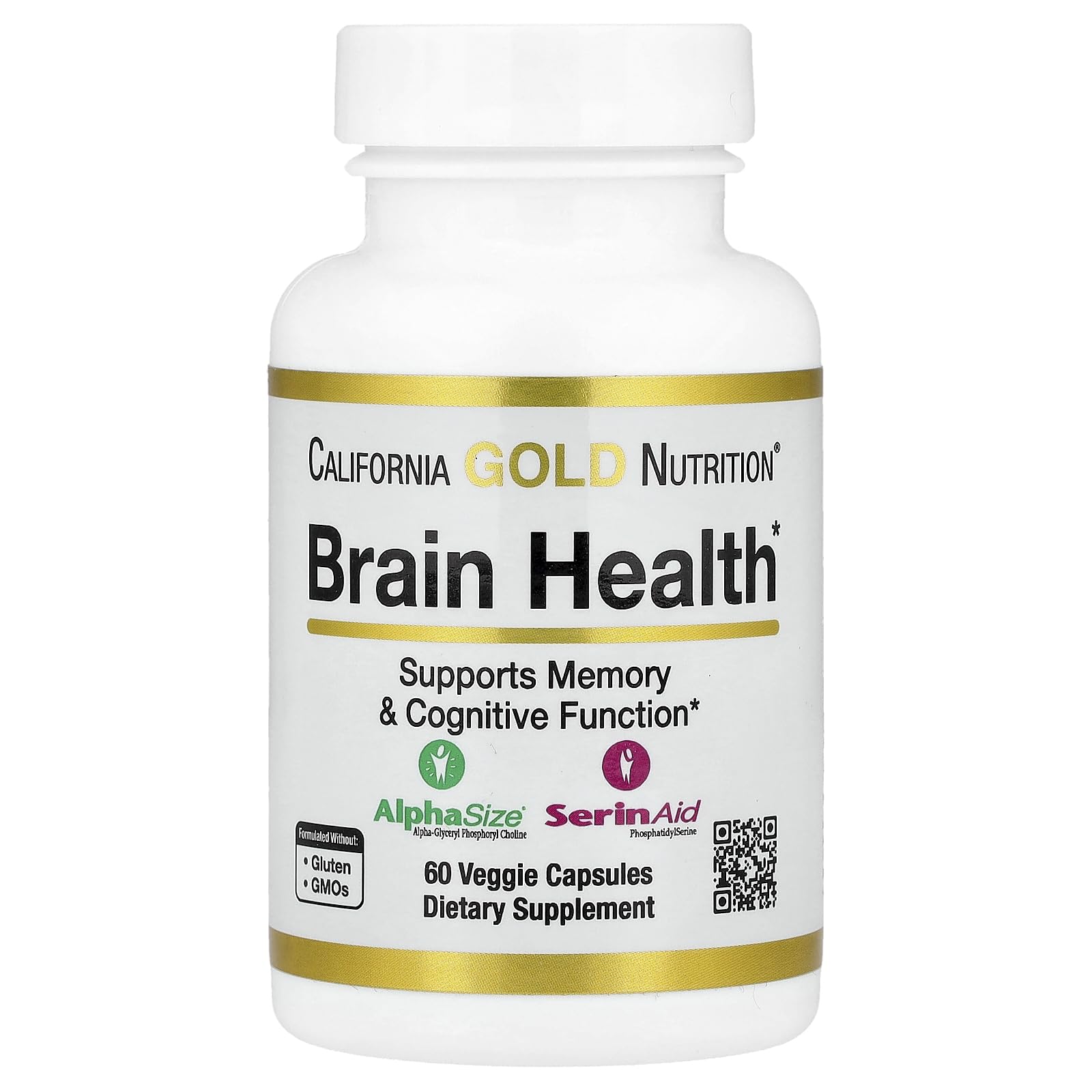 Brain Health with Alpha-Glycerophosphorylcholine, Calcium, Phosphorus and Phosphatidylserine, 60 Veggie Capsules