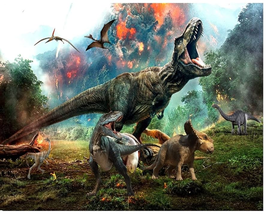 ①恐竜ジグソーパズル　プテラノドン他17名　アルミ額50×74㎝完成品　極美品 ①恐竜ジグソーパズル プテラノドン他17名 アルミ額50×74㎝完成