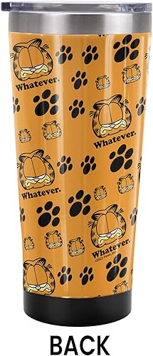 Miniatura 2 de Garfield Official Whatever Pattern - Vaso de viaje de 20 onzas, acero inoxidable, aislado al vacío con tapa deslizante resistente a las fugas