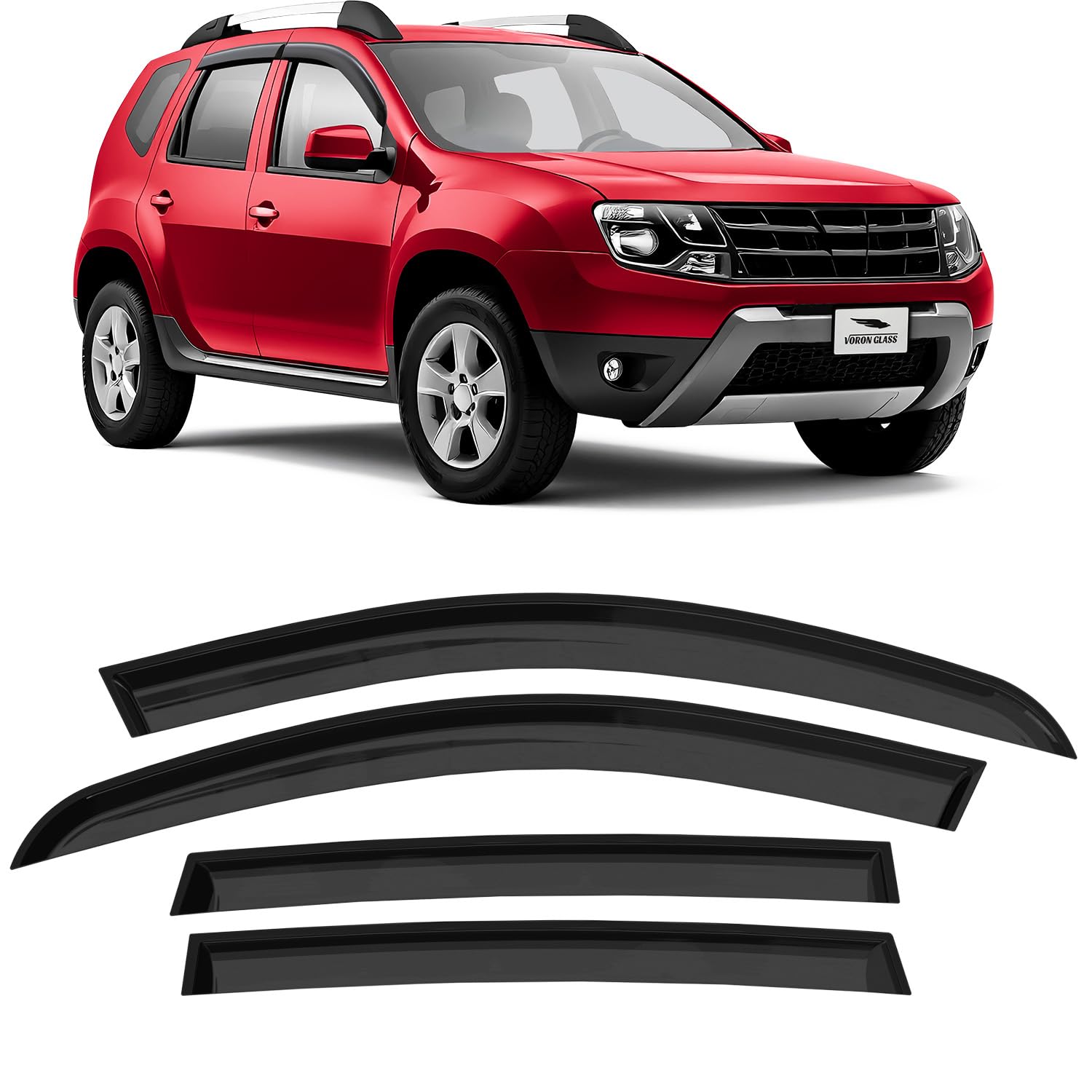 Voron Glass Deflectores para/Compatible con Dacia Duster 10-17 - Adhes 4ud