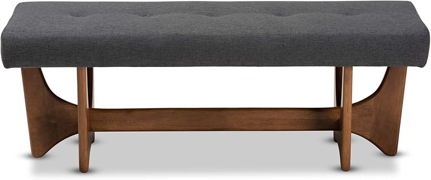Baxton Studio Benches, One Size, Dark Grey/Walnut