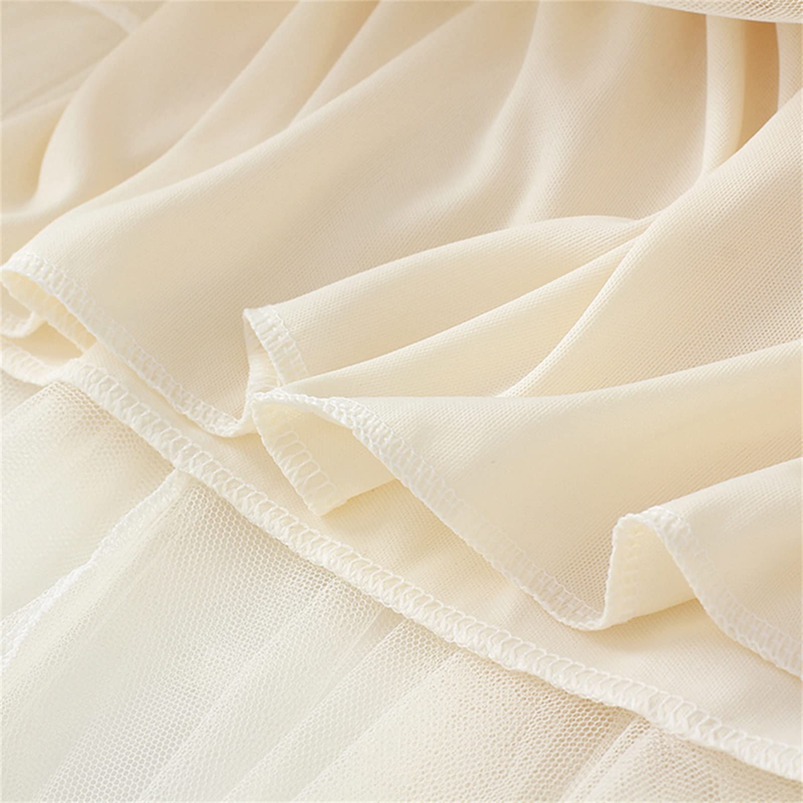 Jupes asymétriques en tulle pour femme - Taille haute élastique - Jupe tutu plissée - Jupe midi décontractée en maille, Abricot irrégulier, taille unique