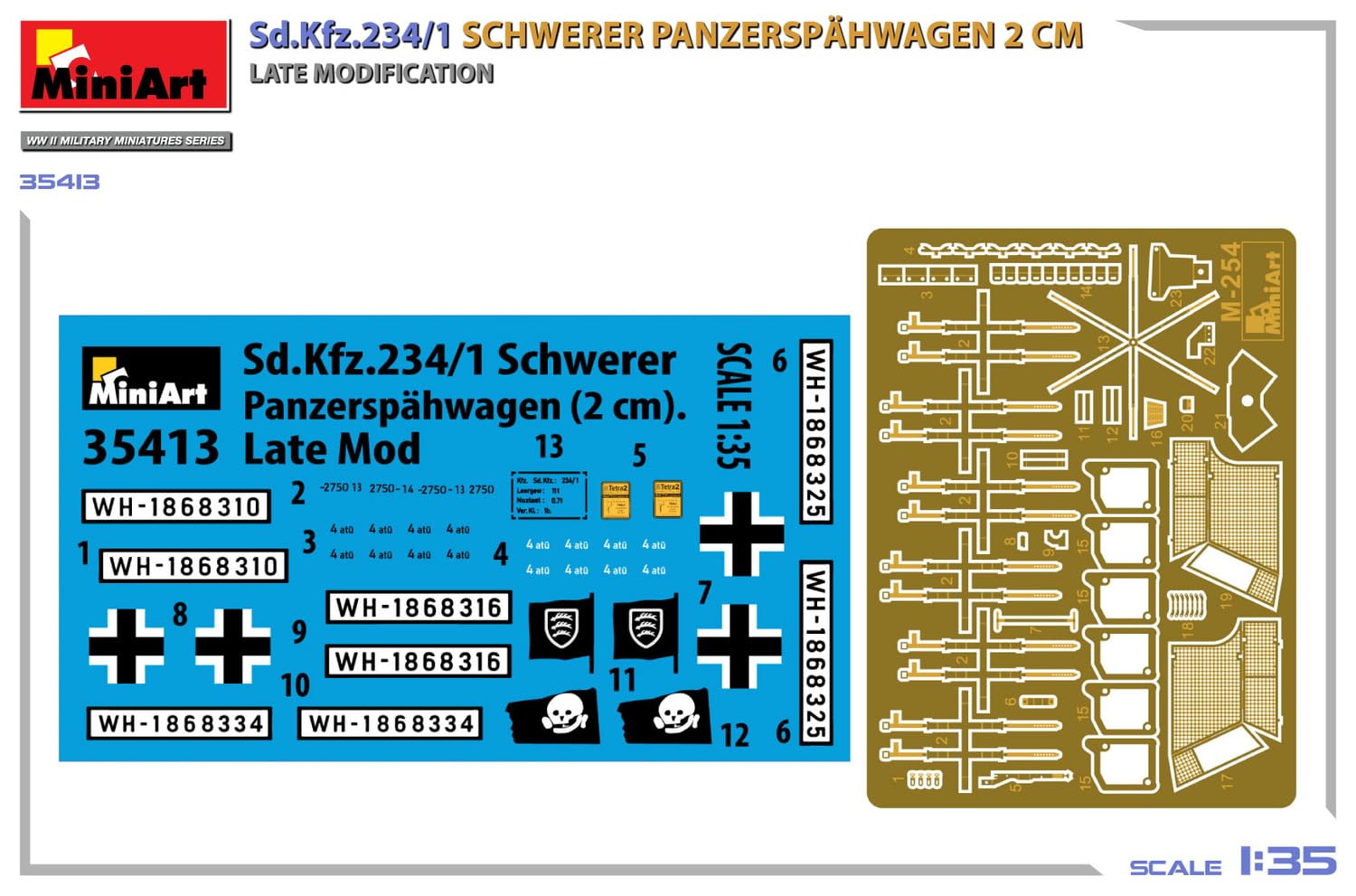 Miniart 1:35 - Sd.Kfz.234/1 Panzerspahwagen (2 cm) późno