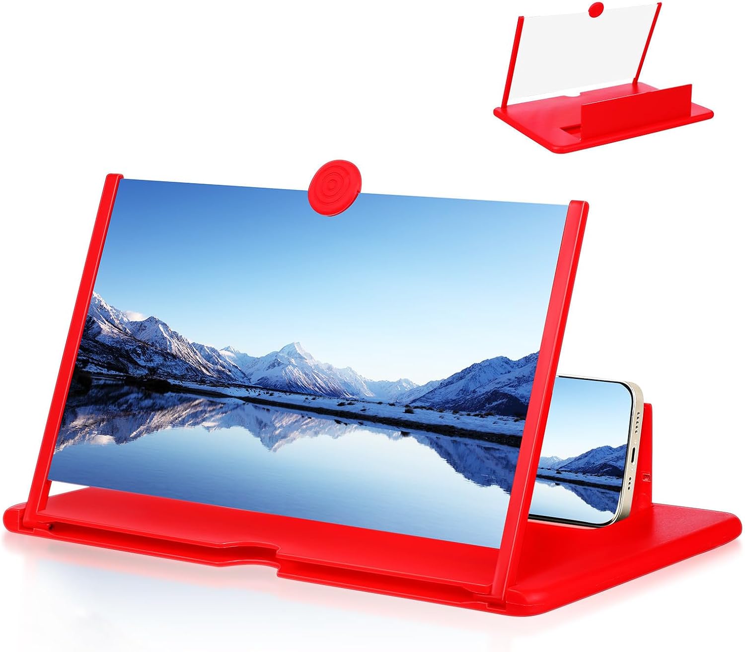Phone Screen Magnifier for Smartphone with Adjustable Viewing Angle and Folding Design, HD Lens Amplifier for Reading Books and Watching Videos, Portable Abs Material Cellphone