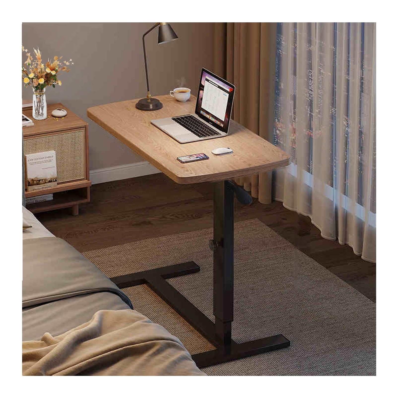Mesa plegable para portatil con altura ajustable en C de madera