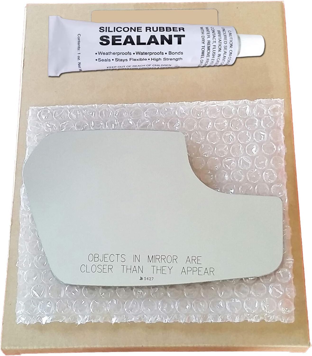 Mirror Glass Replacement + Silicone Adhesive for 2011-2012 Ford Fusion Passenger Side - Lower Convex Mirror