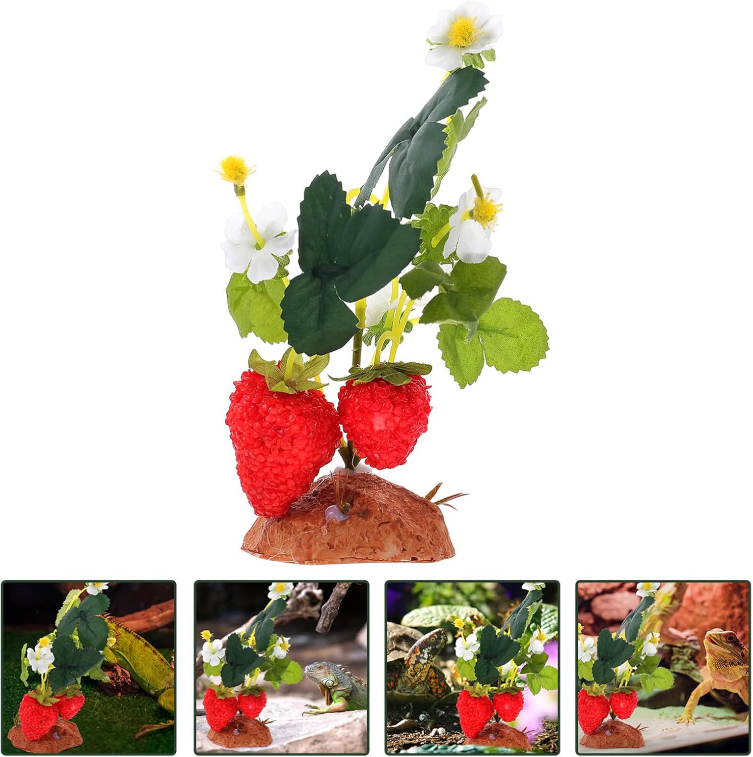 Angoily 4pcs Climbing Pet Box Landscaping Green Decor Reptile Fake Plants Landscape Decor Amphibious Fruit