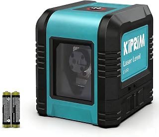 Laser Level,Kiprim Self-Leveling Line Laser 15M Red Laser Line 2 Row with 2 Modes IP54 Waterproof 2 Batteries AA LV1R