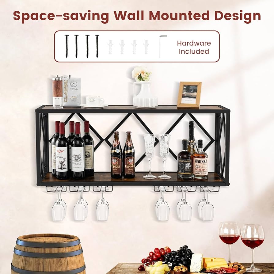 店舗用品 Vini109 Amazon.com: Giantex Industrial Wall Mounted Wine Rack, 39
