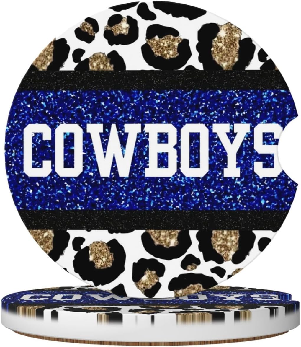 Car Coasters for Cup Holders - (Cowboys Leopard)