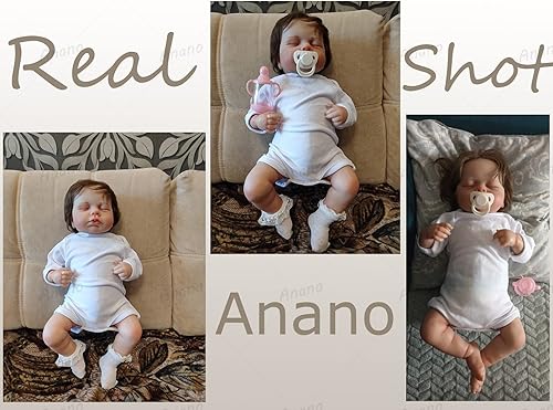 Miniatura 6 de Anano Sleeping Reborn Baby Boy - Muñeca de silicona blanda de 20 pulgadas, hecha a mano, muñeca recién nacida realista con sensación de aspecto