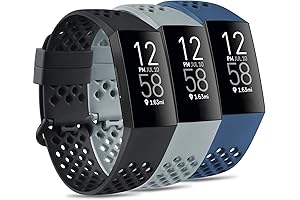 Pack 3 Bands Compatible with Fitbit Charge 3, Breathable Waterproof Silicone Replacement...