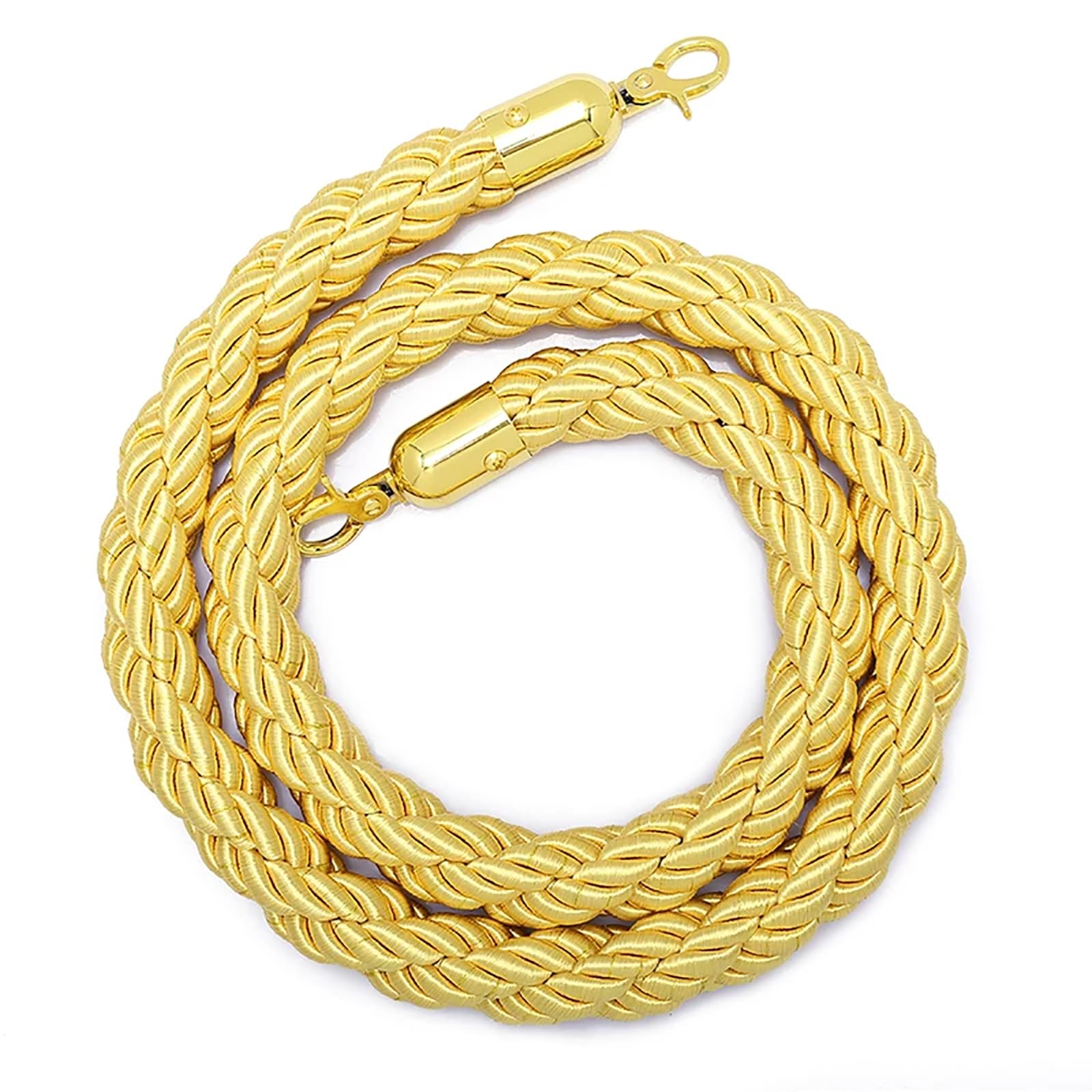 ZJKXJH Twisted Stanchion Rope, Black Crowd Control Queue Barrier Rope with Gold Hooks, Divider Rope for Hotel, Airport, Bank, Exhibition(Gold,1.2m/47.2in)