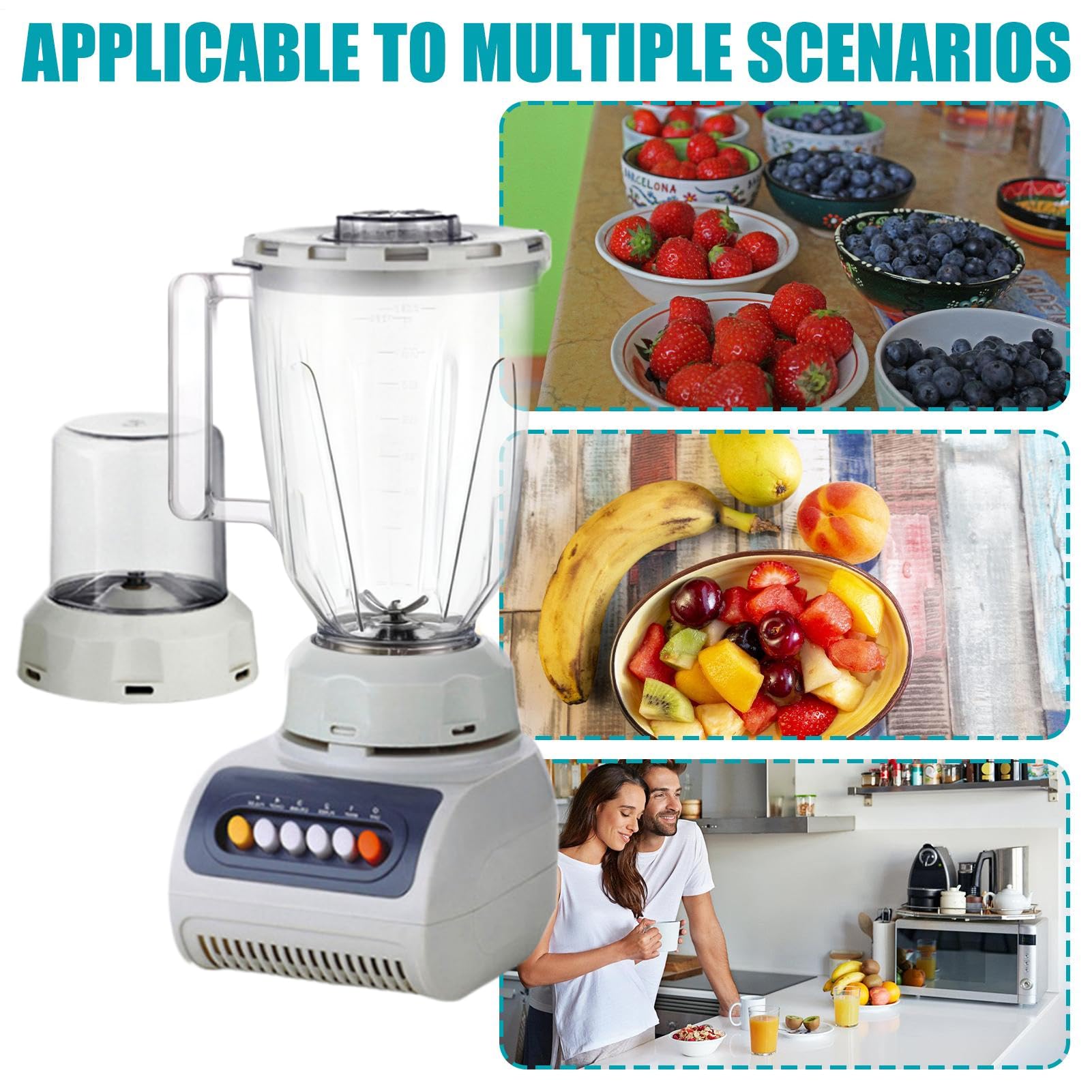 Licuadora Portátil - Doble Recipiente 1.5L Sin Fugas | Extractor de Multifunción de 4 Velocidades | Para viajes, gimnasio, dormitorio, mezcla de yogur, frutas y verduras con leche