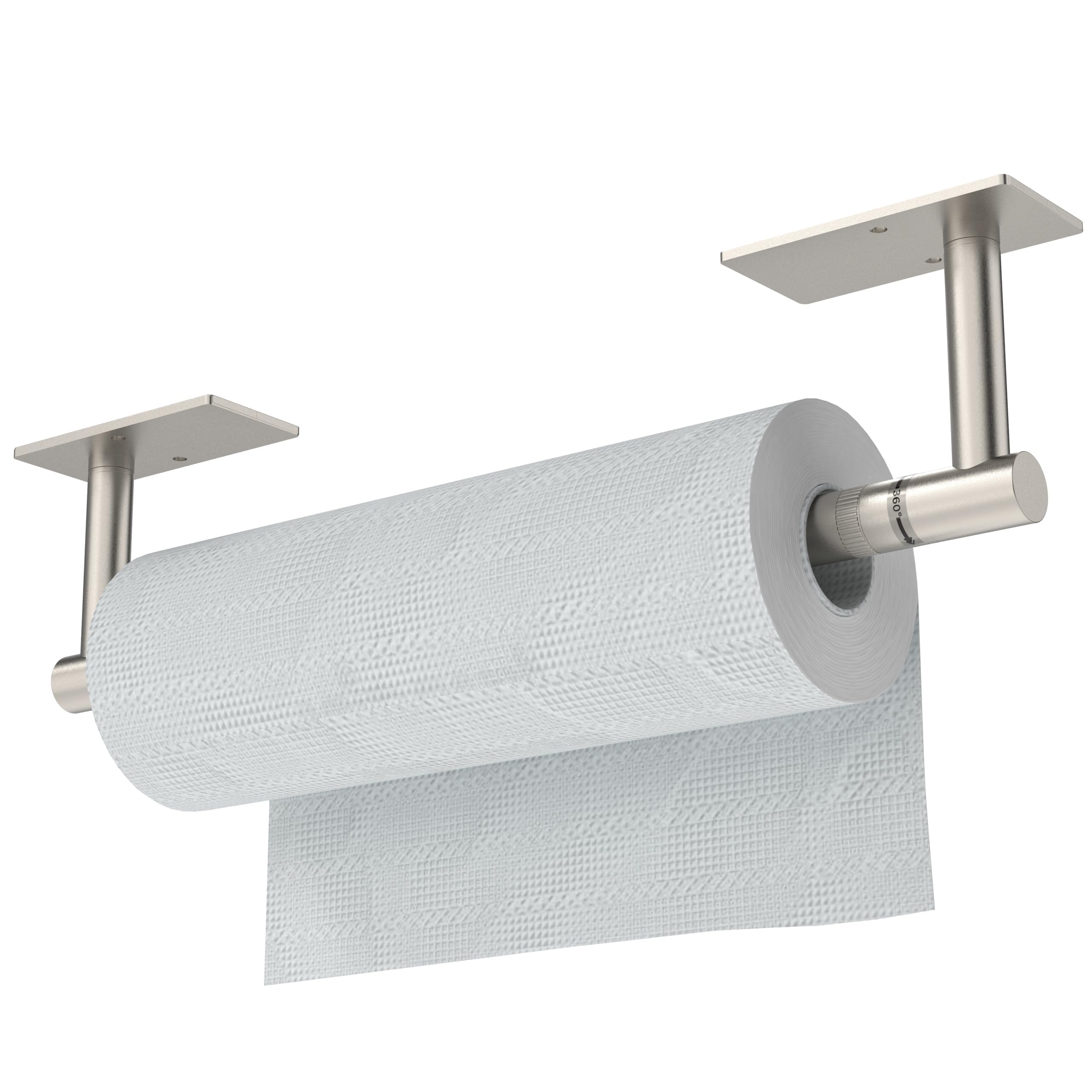 RARXTR Portarotolo di carta adesiva sotto armadietto, autoadesivo o montaggio a parete, in acciaio inox SUS304, per cucina e bagno (grigio spazzolato)