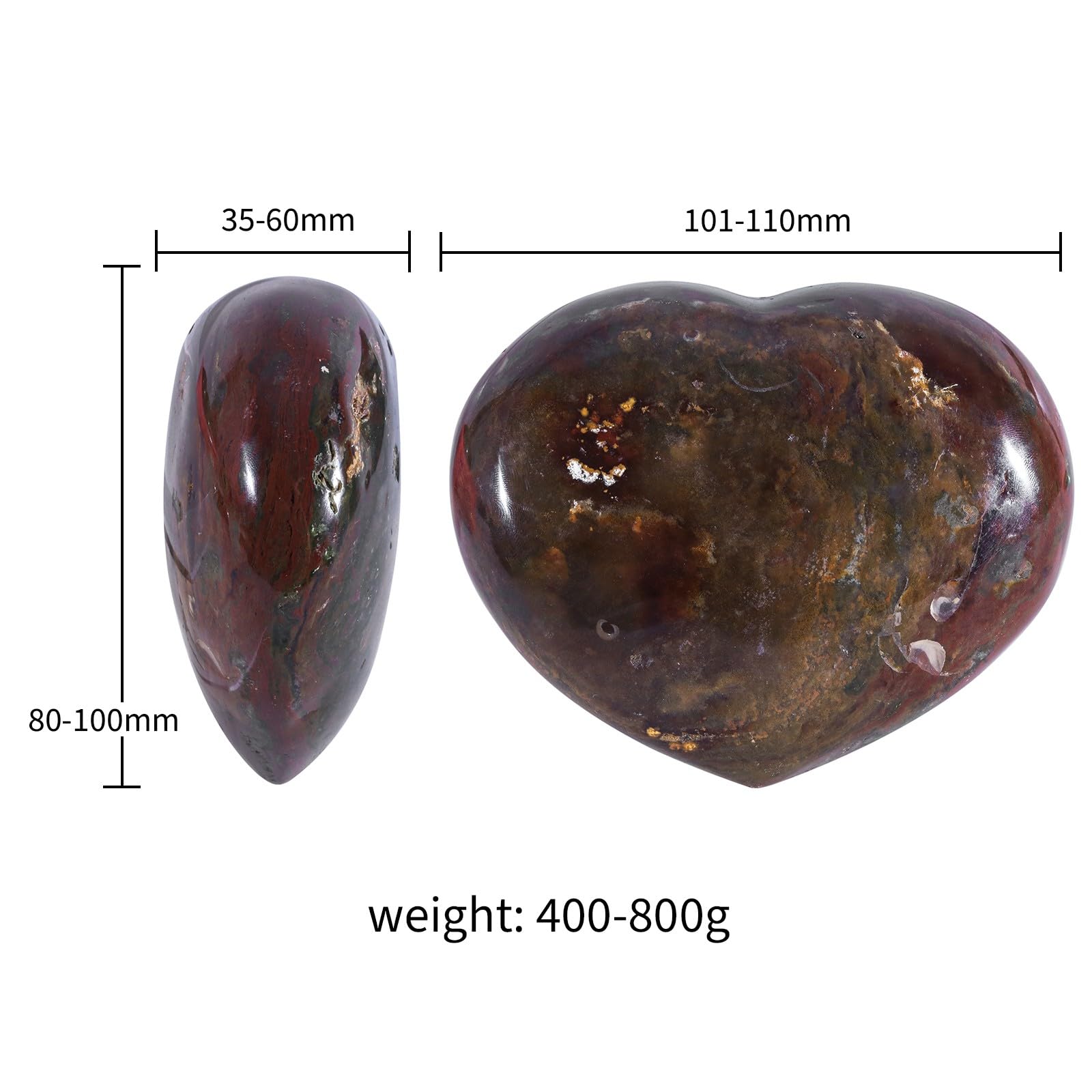 dssmboom Natural Ocean Agate Crystal Heart Worry Stone for Valentine's Day - Image 3
