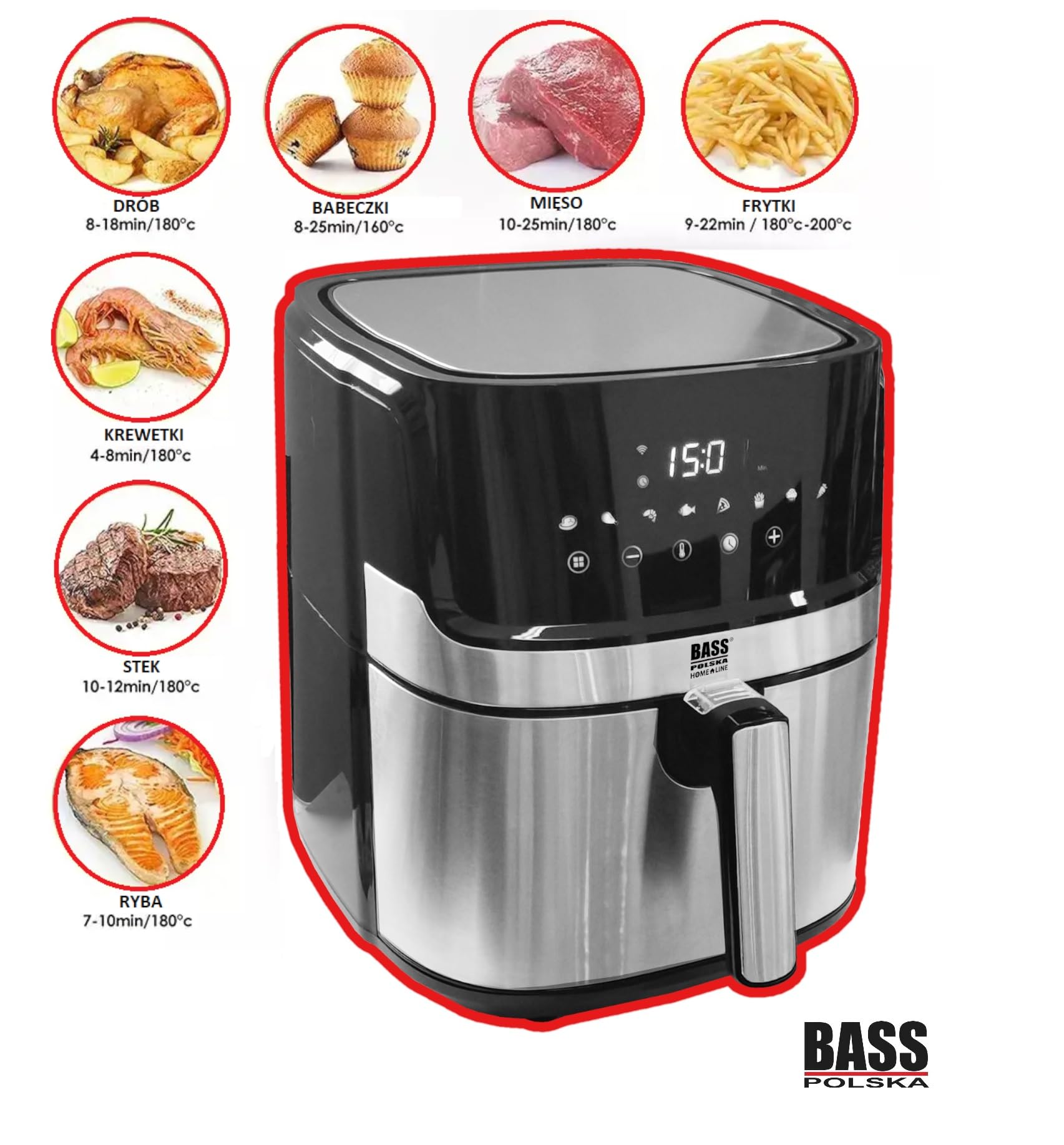 Frytkownica beztłuszczowa Air Fryer 6.5 L + WiFi