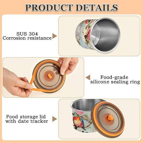 Miniatura 3 de Recipientes de almacenamiento de alimentos de acero inoxidable con tapa hermética 30 OZ 202a8109