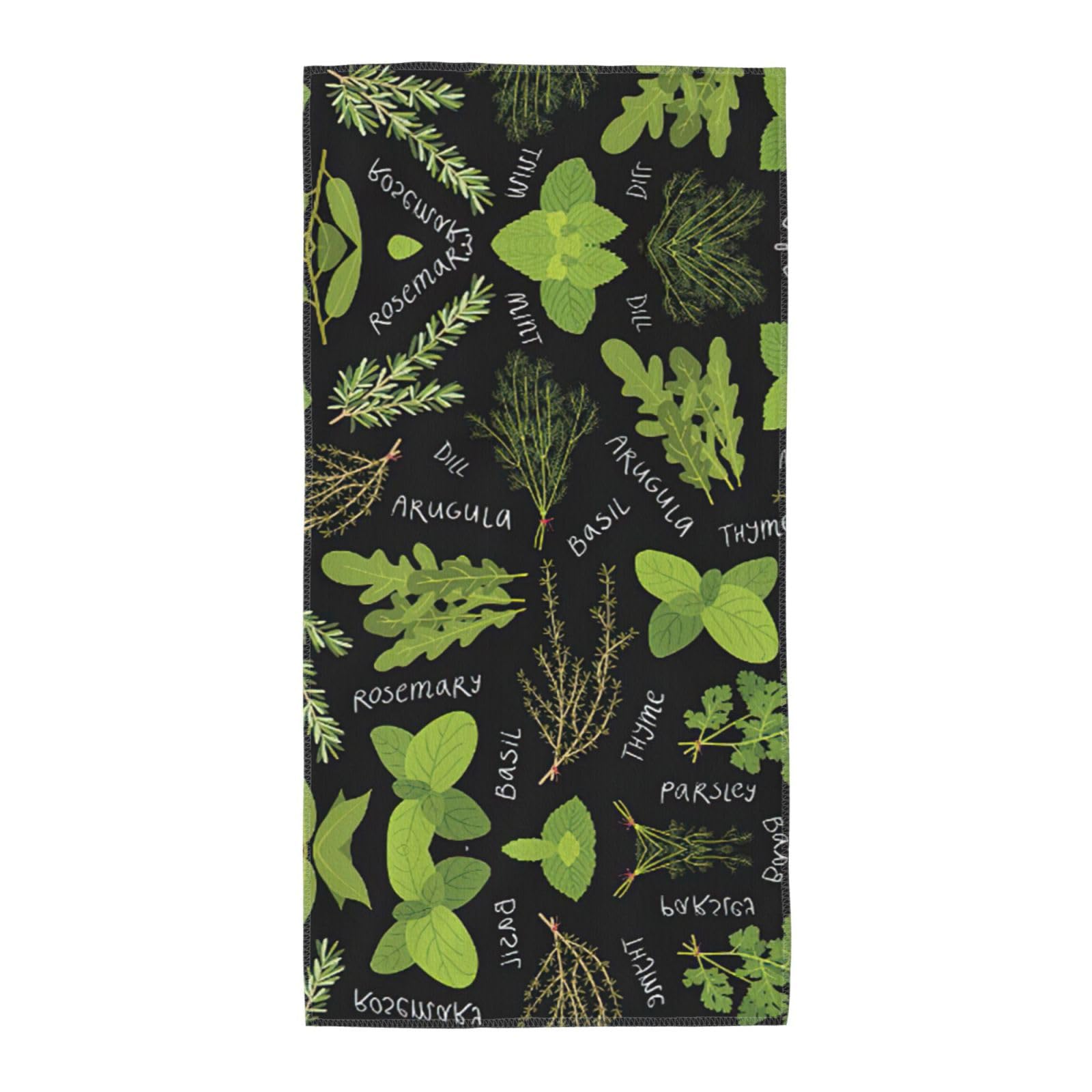 WYCZHY Basil Thyme Dill & Rosemary Printed Quick Dry Beach Towel For Camping Travel Vacation