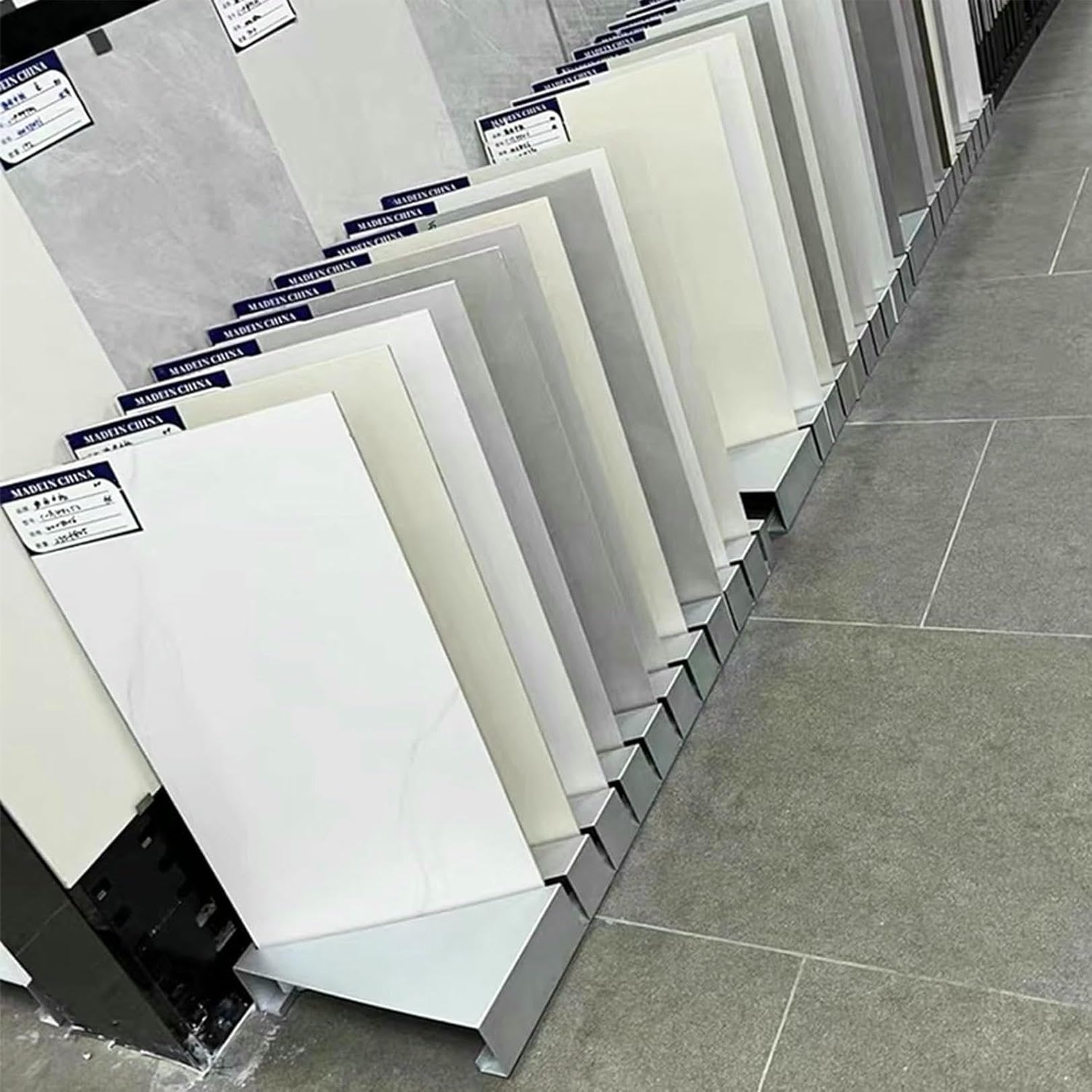 Présentoir pour carrelage et support d'échantillons de matériaux de construction sur pied