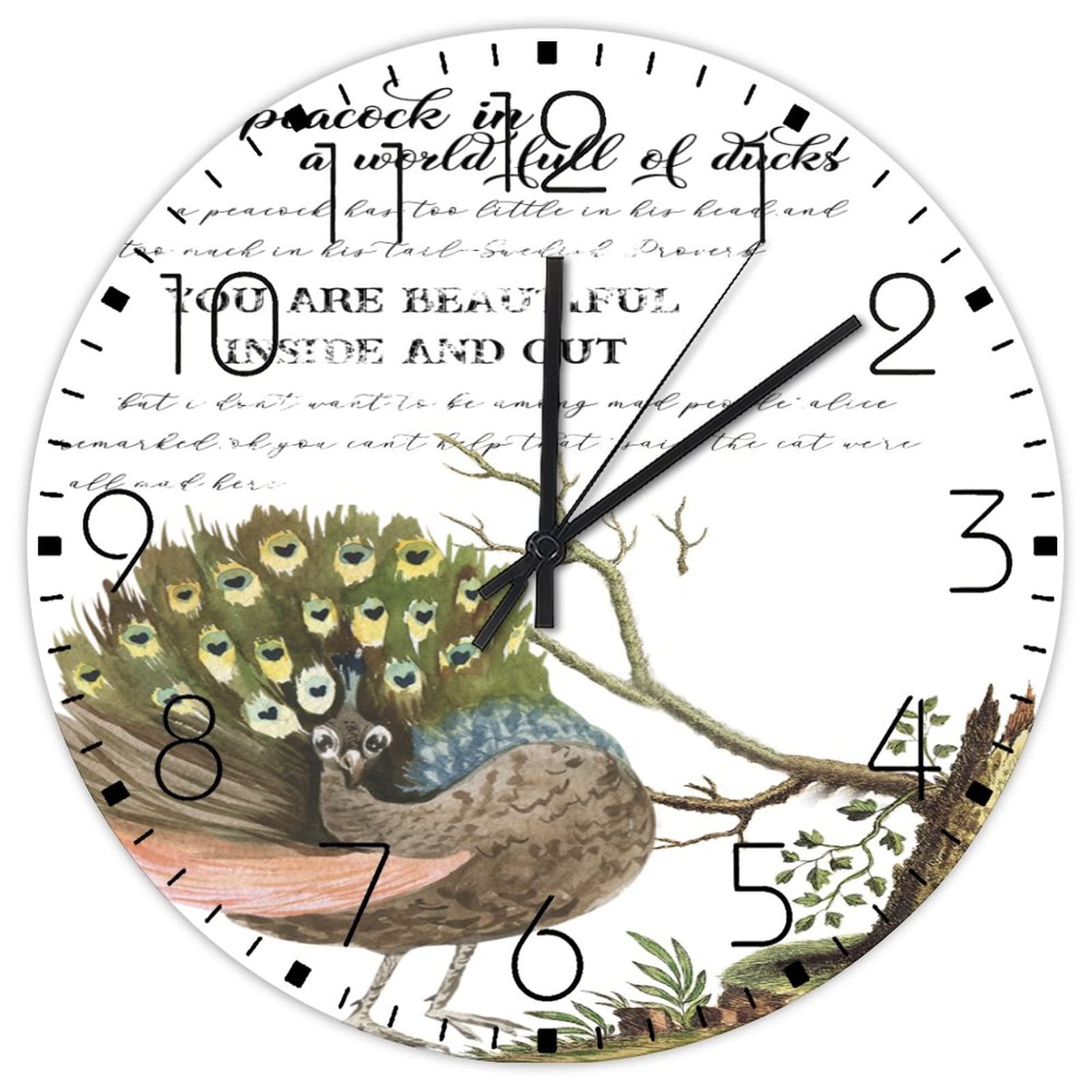 Horloges murales en bois silencieuses sans tic-tac pour bureau et chambre d'enfant