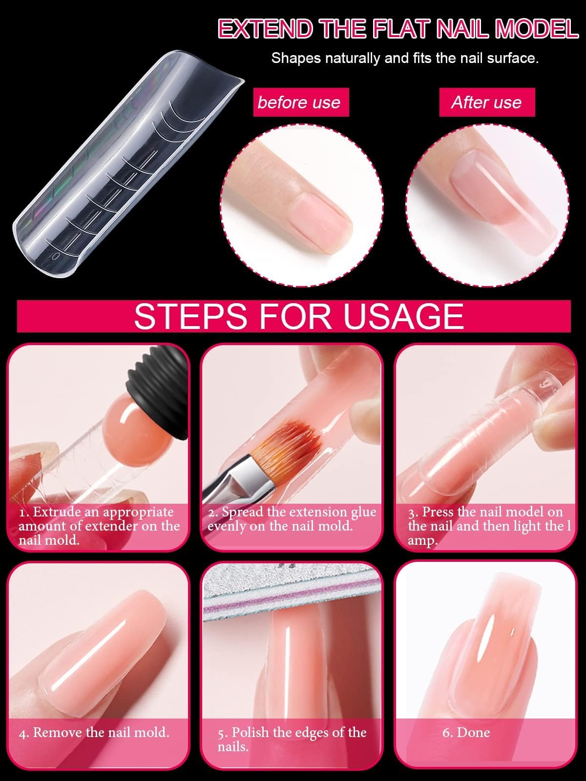 EBANKU Faux Ongles Capsule Ongles Acrylique,120PCS Unghie copertura completa Punte per Unghie in Acrilico Strumenti per l'estensione delle Unghie Forme per Unghie per Nail Aart, con Scala Graduata