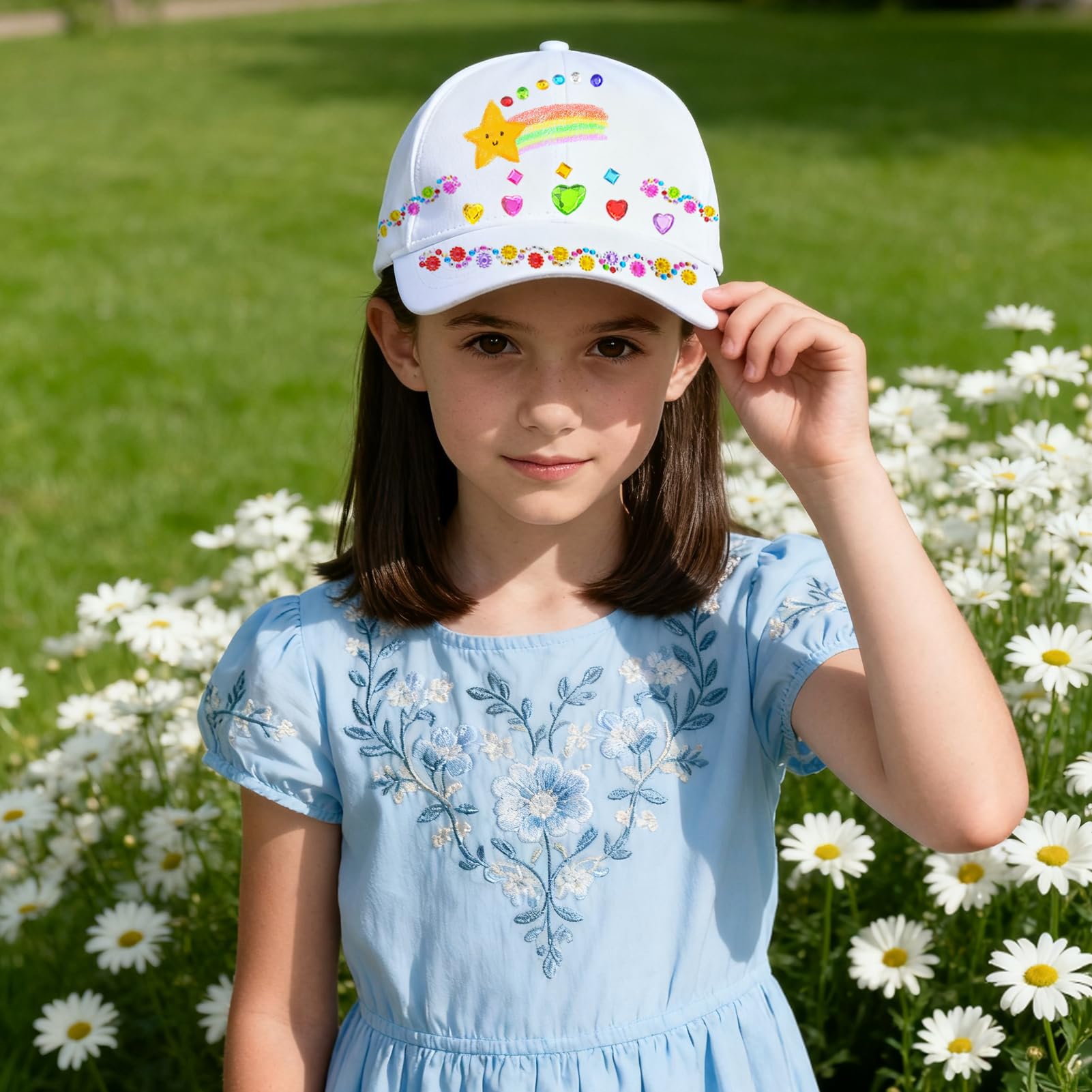 Hpbaggy 6 Piezas DIY Gorras de Béisbol,Niño Gorras de Béisbol en Blanco,Gorra de Béisbols de Dibujo Creativo para Niños,Gorra Blancas Niños para Pintar,Regalos de Cumpleaños para Niño