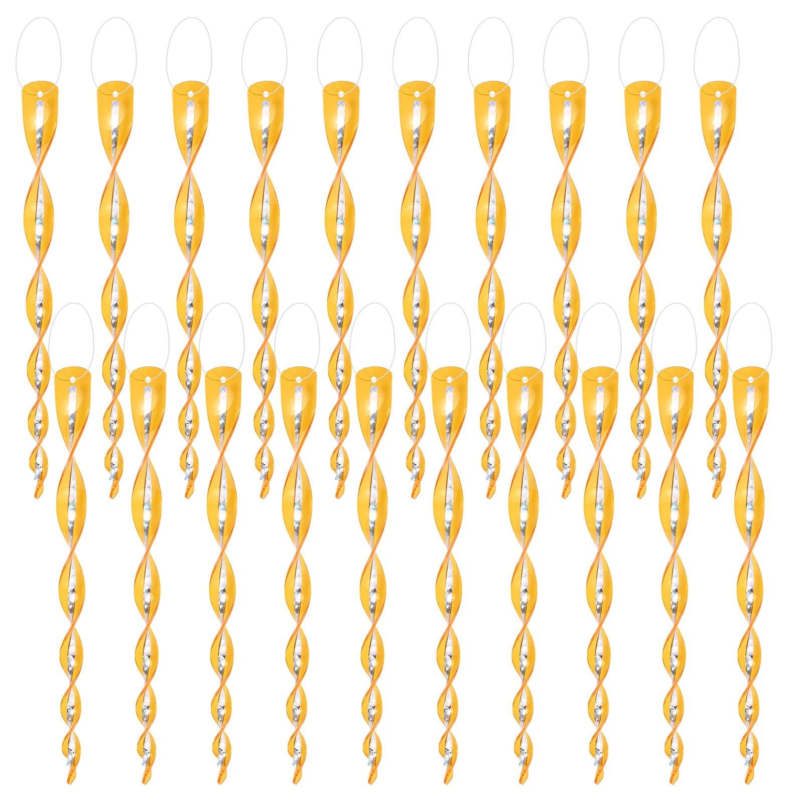 Varillas reflectantes para pájaros M METERXITY de 12 pulgadas en espiral amarillo para jardín