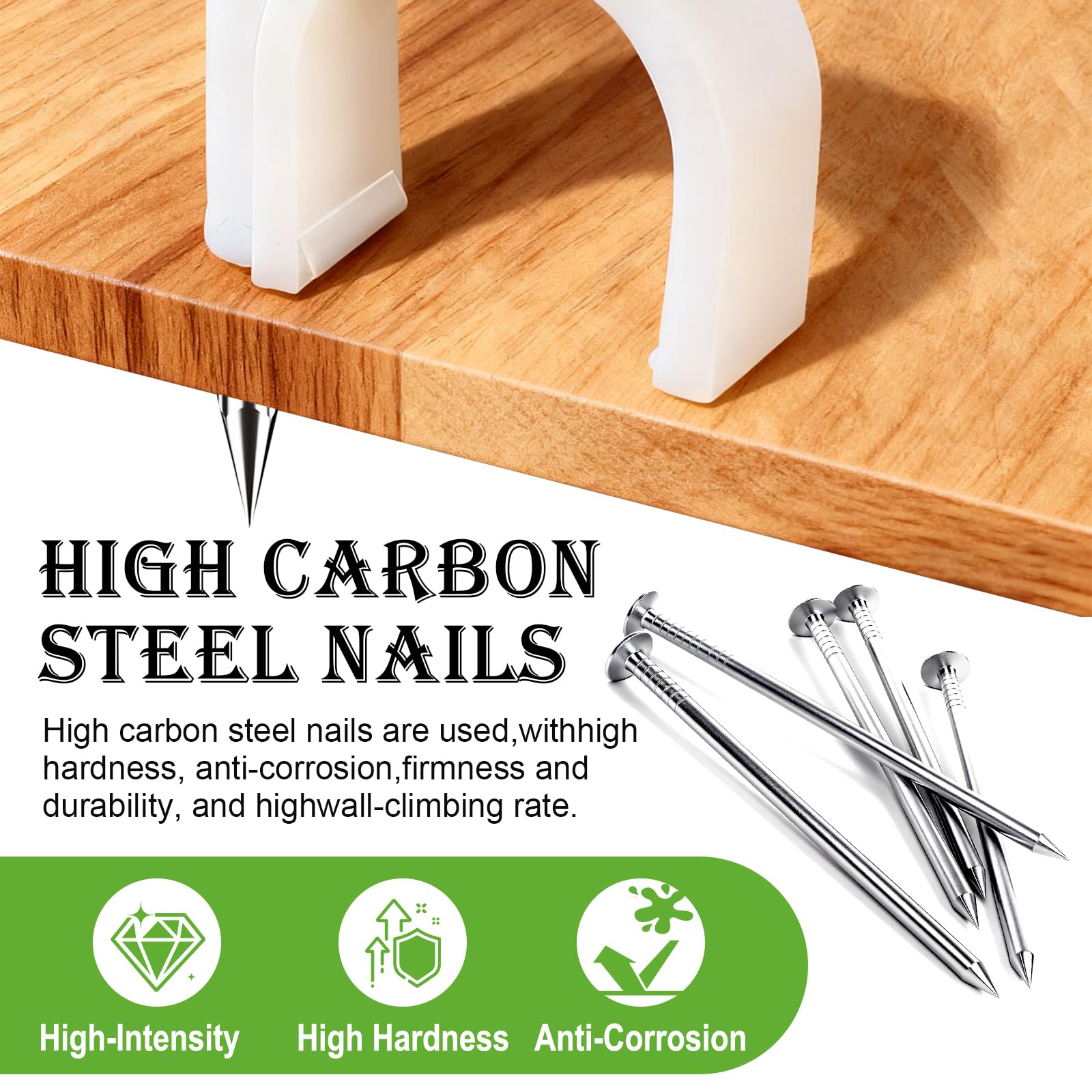 mxuteuk 100PCS Cable Clips with Steel Nails,10mm Round White Cable Wire Clips,Wall Clips for Cords,Cable Cord Clips for RG6 RG59 CAT6 RJ45 — Amazon image 5