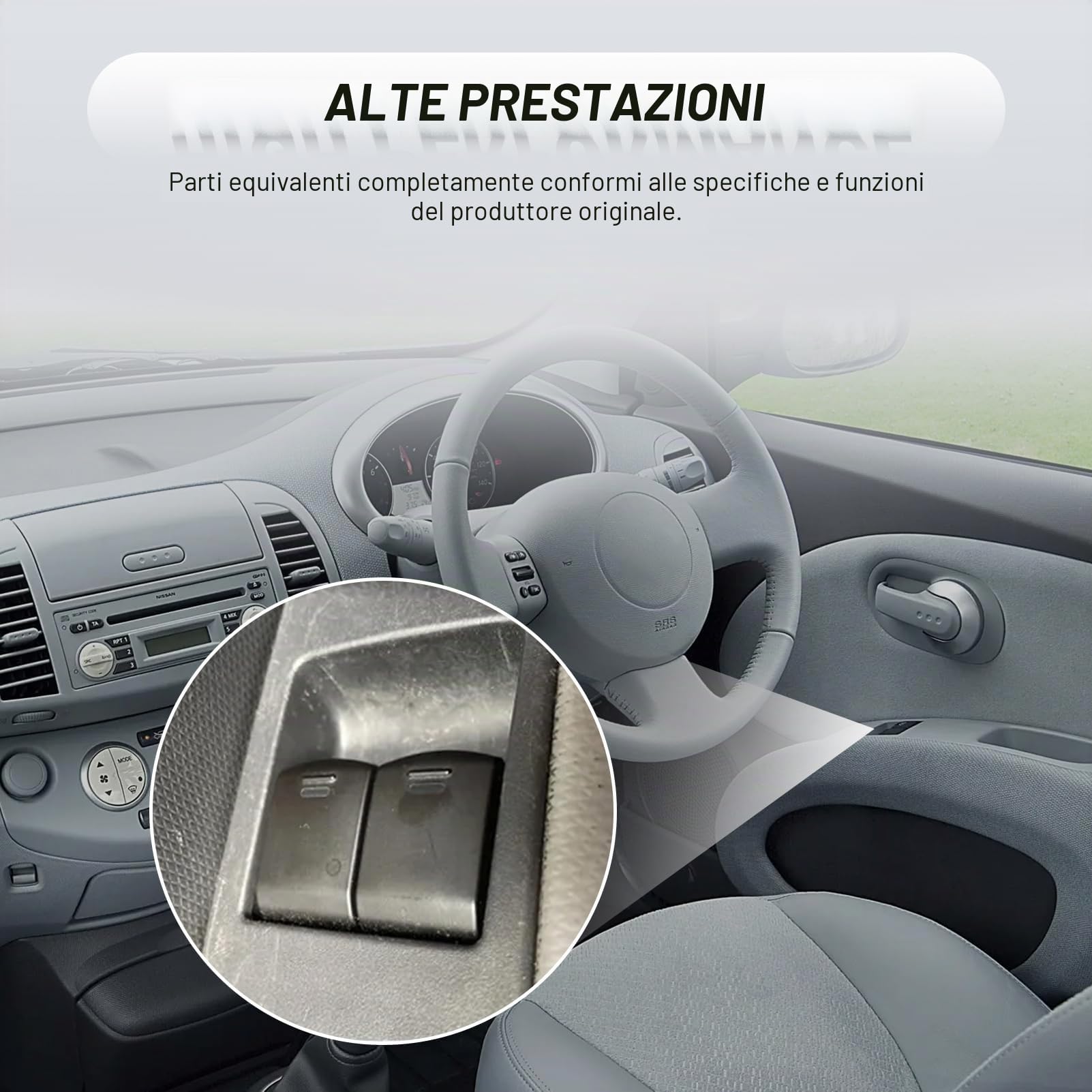 Interruttore alzacristallo elettrico per Micra III K12 2003-2010 25401-AX600 25401AX600 25401-AX600 Pulsante di controllo dell'alzacristallo elettrico