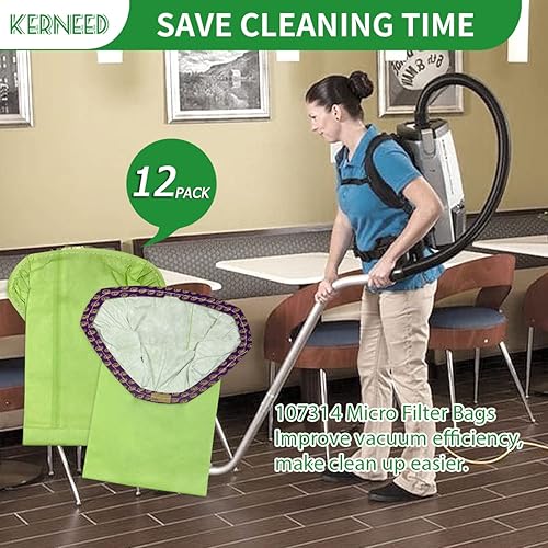 Miniatura 5 de Paquete de 12 bolsas de filtro 107314 de repuesto para aspiradora ProTeam de 6 cuartos de galón Super Coach Pro 6, ProVac FS 6, GoFit 6, GoFit 6