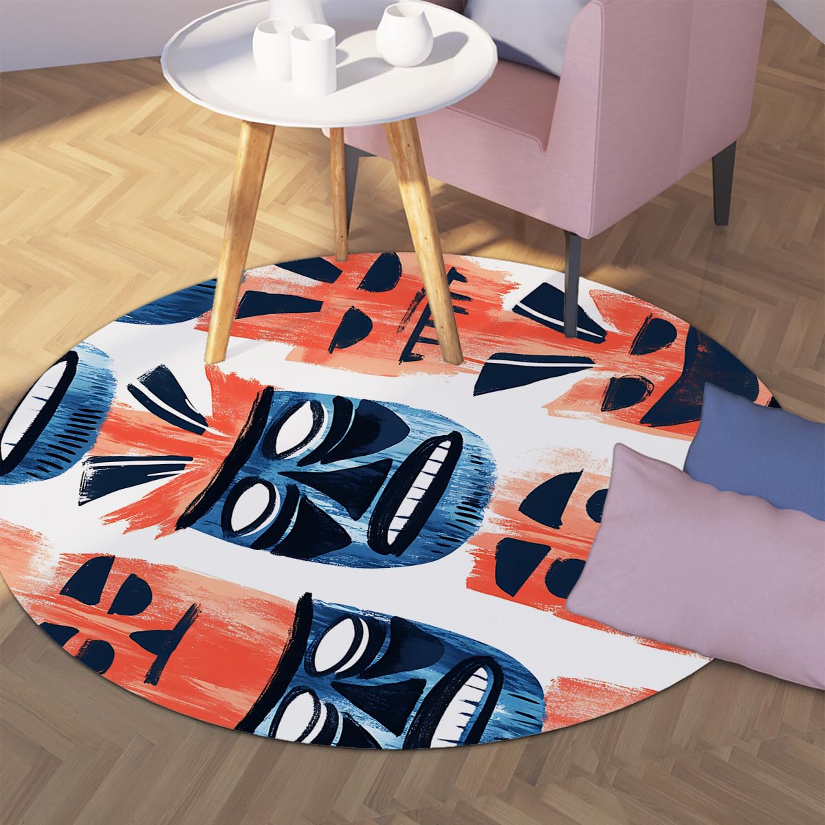 Tapis antidérapants lavables fins style ethnique bohème pour salle de jeux et salle à manger 160cm