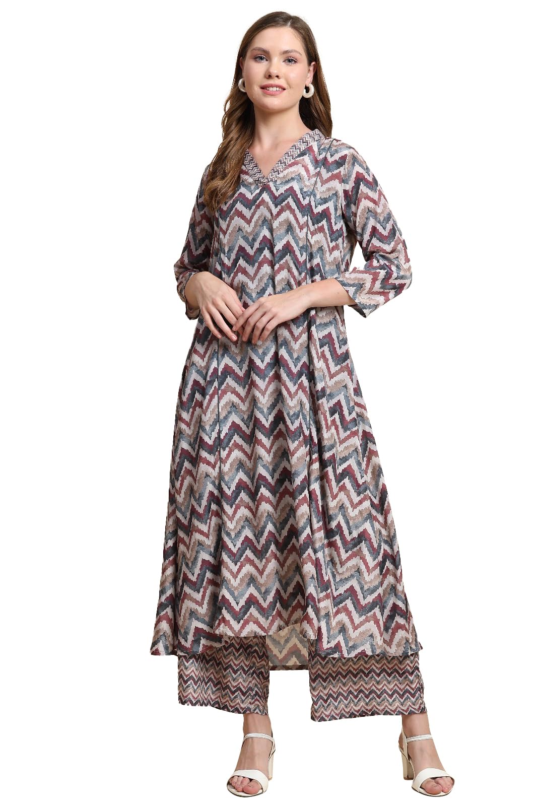Toochki Co Ord Set For Women | Cotton Co Ord Set For Women | Two Piece Co Ord Set | Co Ord Sets For Women | Multicolor Co Ord Set | Zig Zag Printed Co Ord Set (Tkcbl-Ry-257-Ml-Cd $Parent)