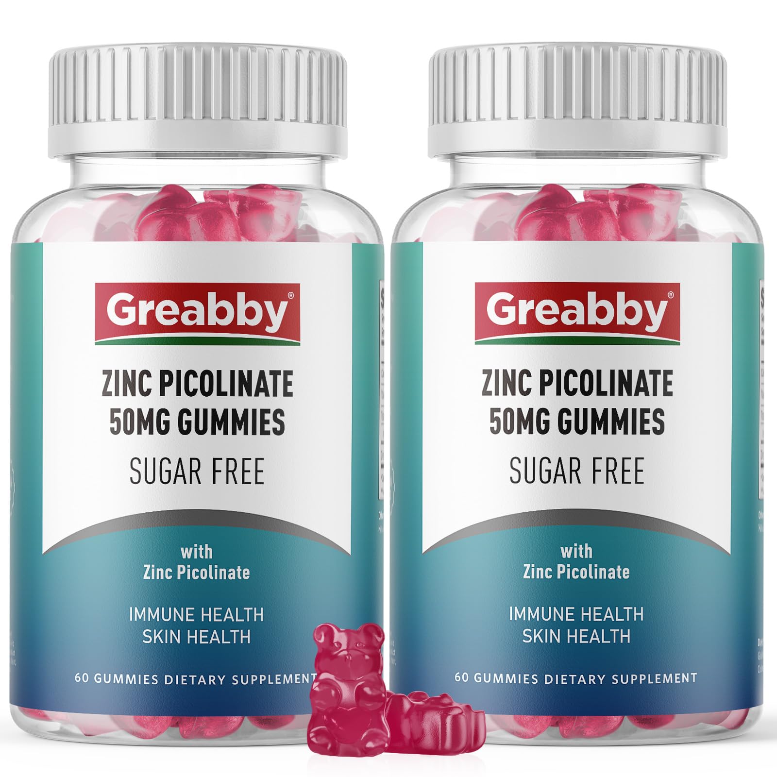 Zinc Picolinate 50 mg, Zinc Gummies Sugar Free, 120 Count