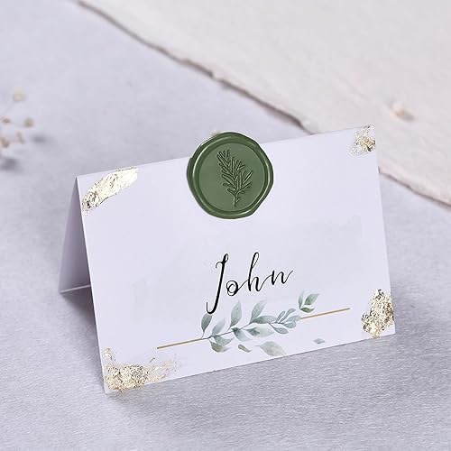 Miniatura 5 de UNIQOOO 180 piezas de perlas de cera de sellado verde oliva oscuro para sello de cera, perfecto para invitaciones de boda, tarjetas de