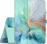 FINTIE Folio Case Compatible with iPad 9th / 8th / 7th Generation (2021/2020/2019) 10.2 Inch - [Corner Protection] Stand Cover w/Pencil Holder, Auto Sleep/Wake, Emerald Marble - 1