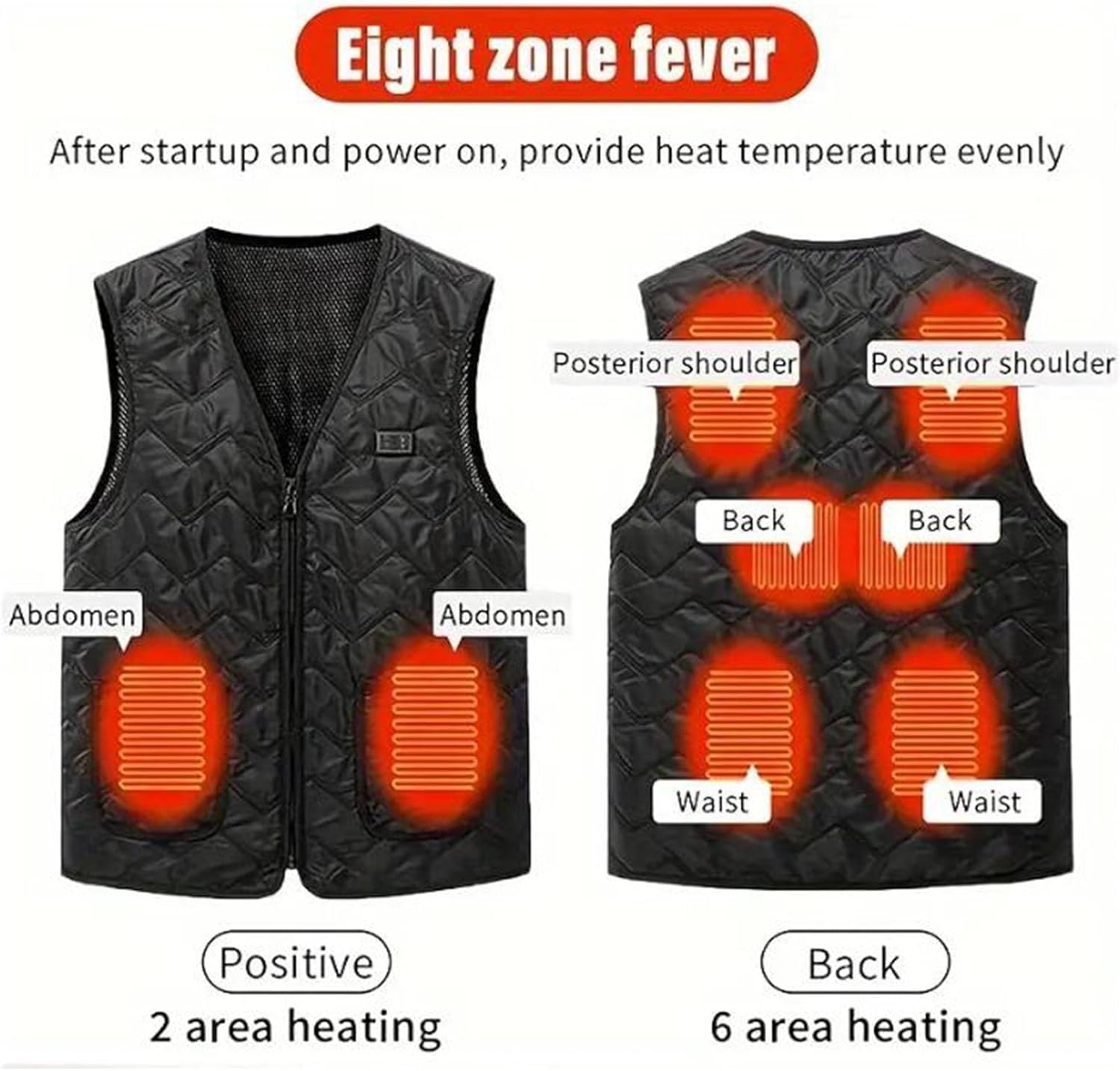 Heated Vest Mens Womens Electric Jacket 8-Zone Heating Breathable Fashion Winter Outdoor Warmth Coat Unisex