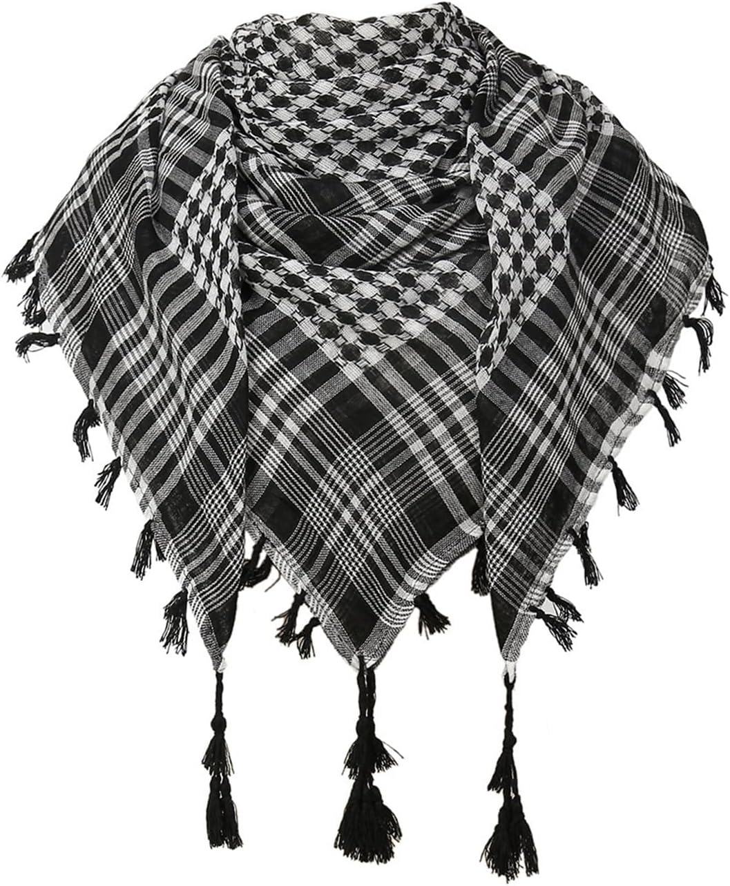 Cot-Oath Keffiyeh Scarf for Men Shemagh Tactical Desert Scarf Women Arab Neck Head Wrap Tassel